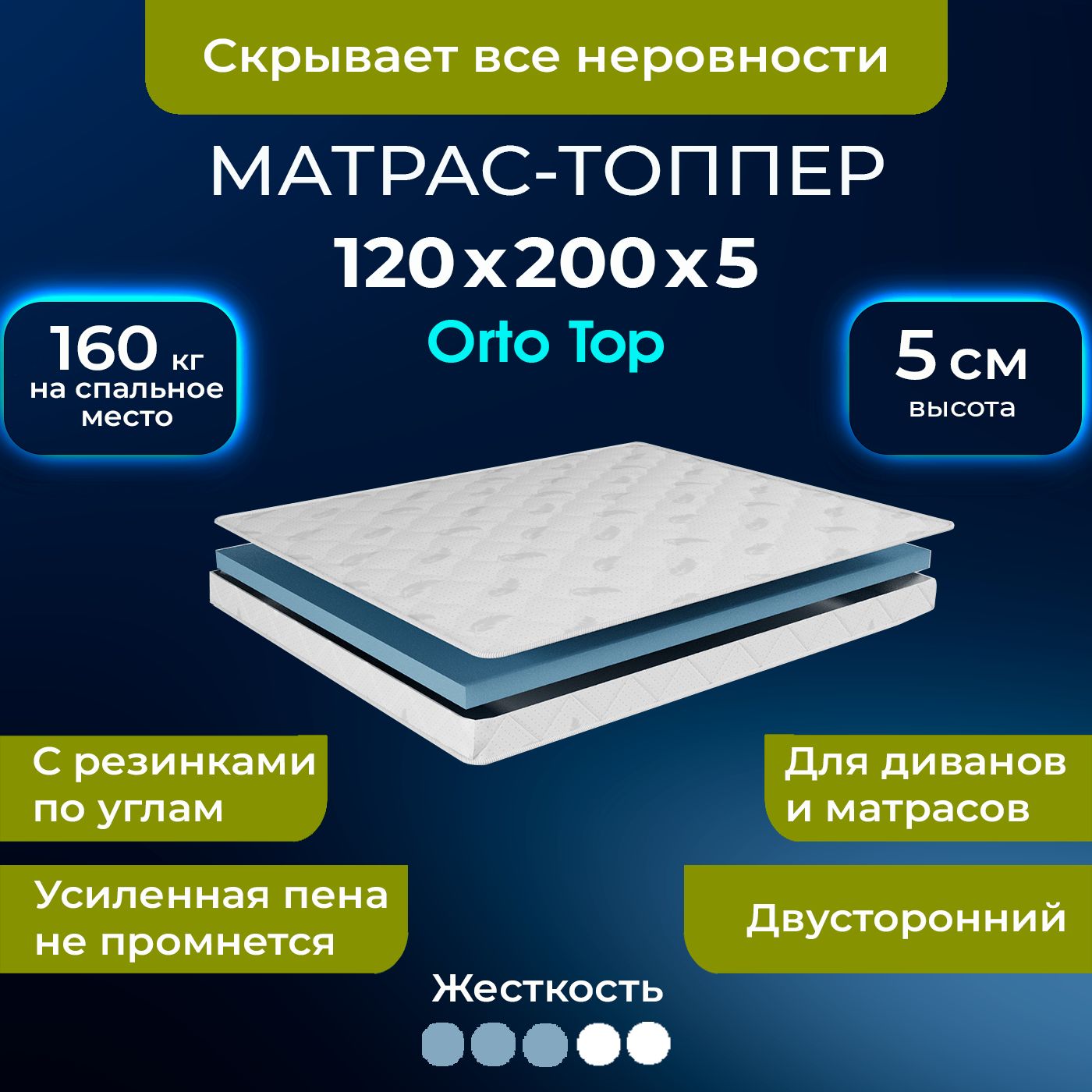 Топпер-наматрасник BEDDO Orto_massage, Беспружинный, 120 - купить по  выгодной цене в интернет-магазине OZON (1421148678)