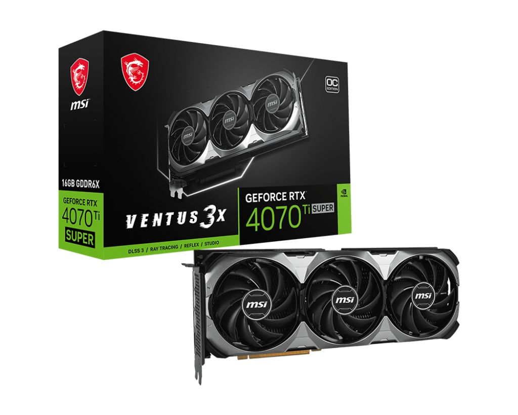 MSIВидеокартаGeForceRTX4070TiSUPERVENTUS3XOC16ГБ(RTX4070TiSUPER16GVENTUS3XOC)