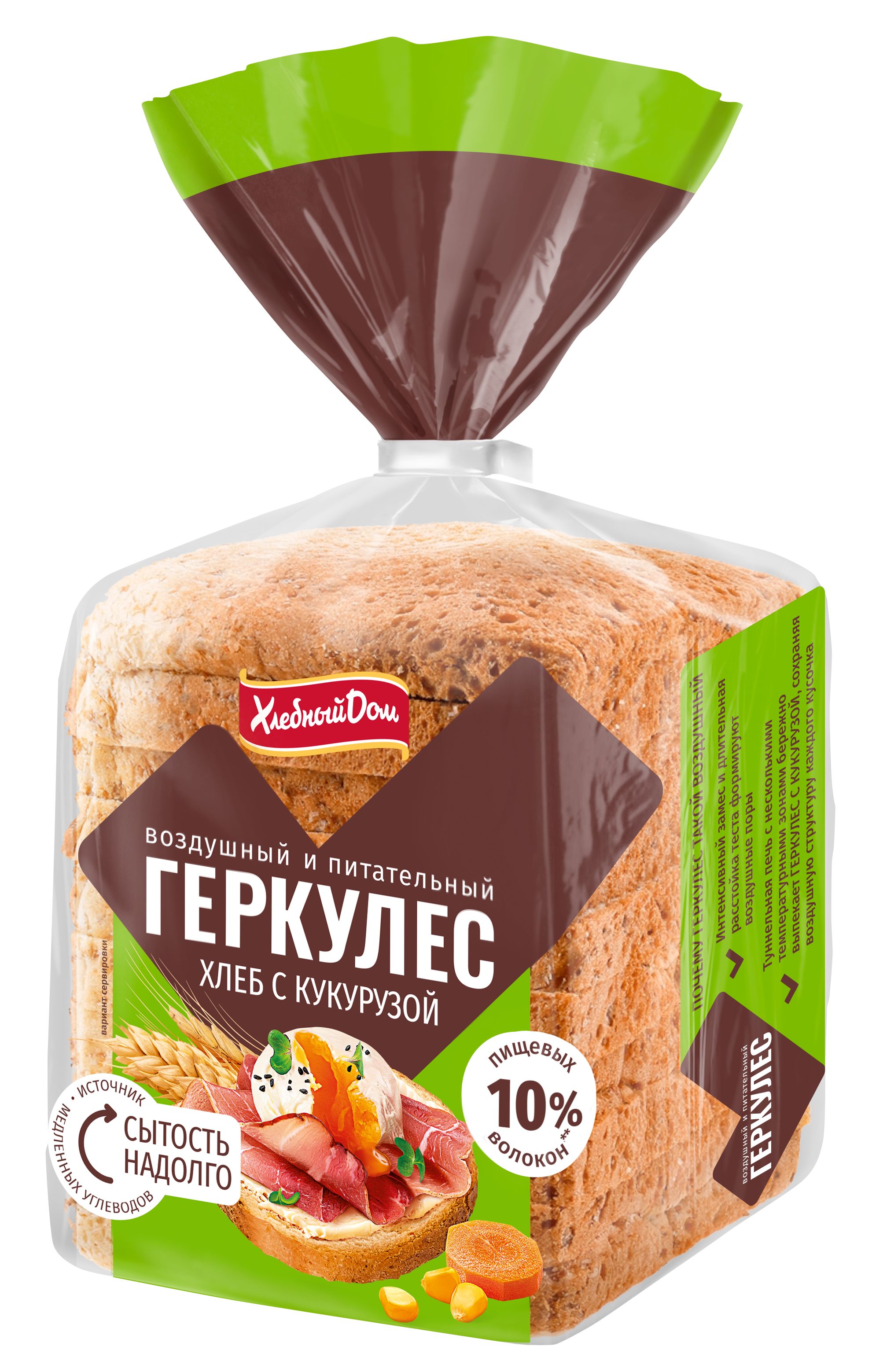 Хлеб Хлебный дом Геркулес с кукурузой, 255 г