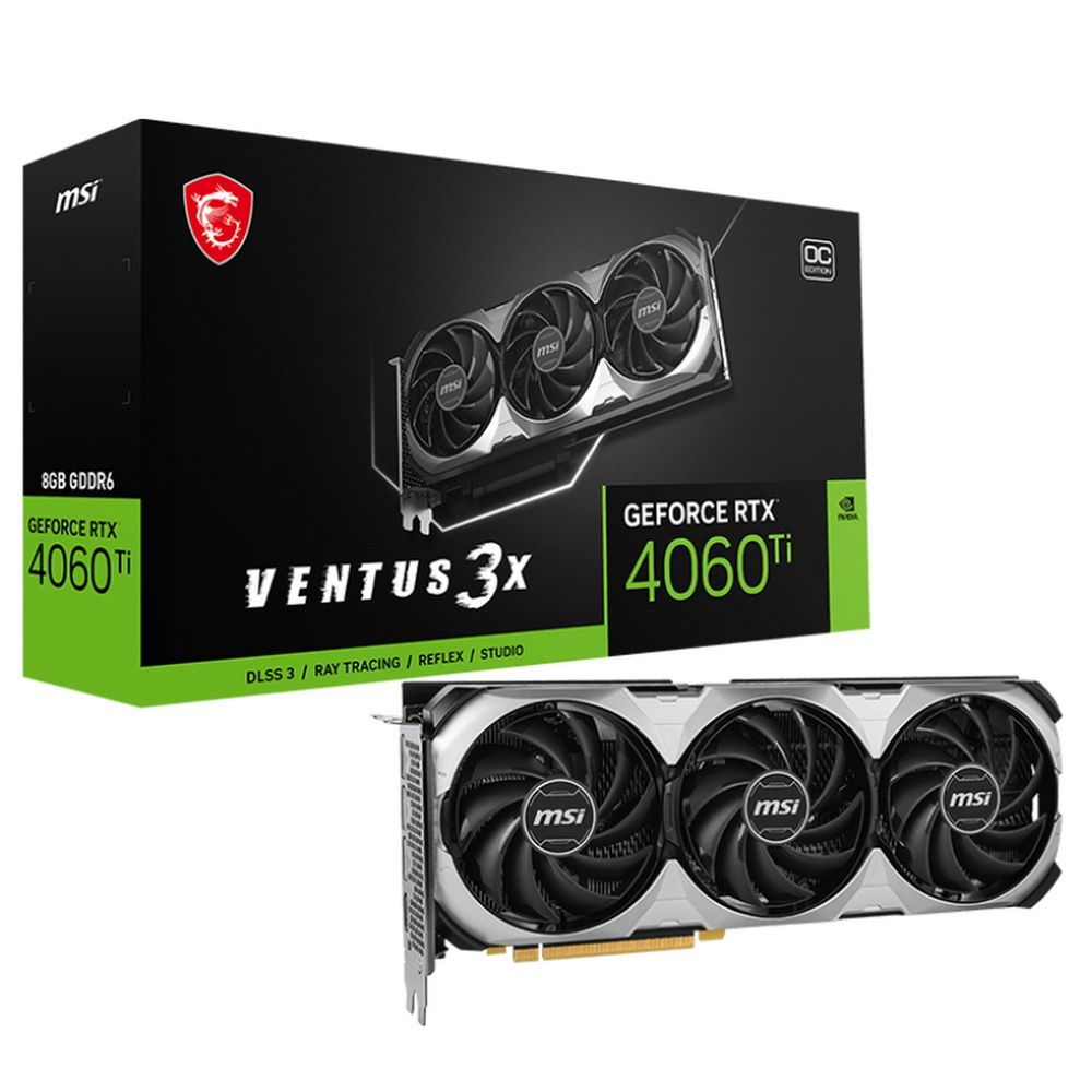 MSIВидеокартаGeForceRTX4060Ti8ГБ(RTX4060TiVENTUS3XE8GOC)