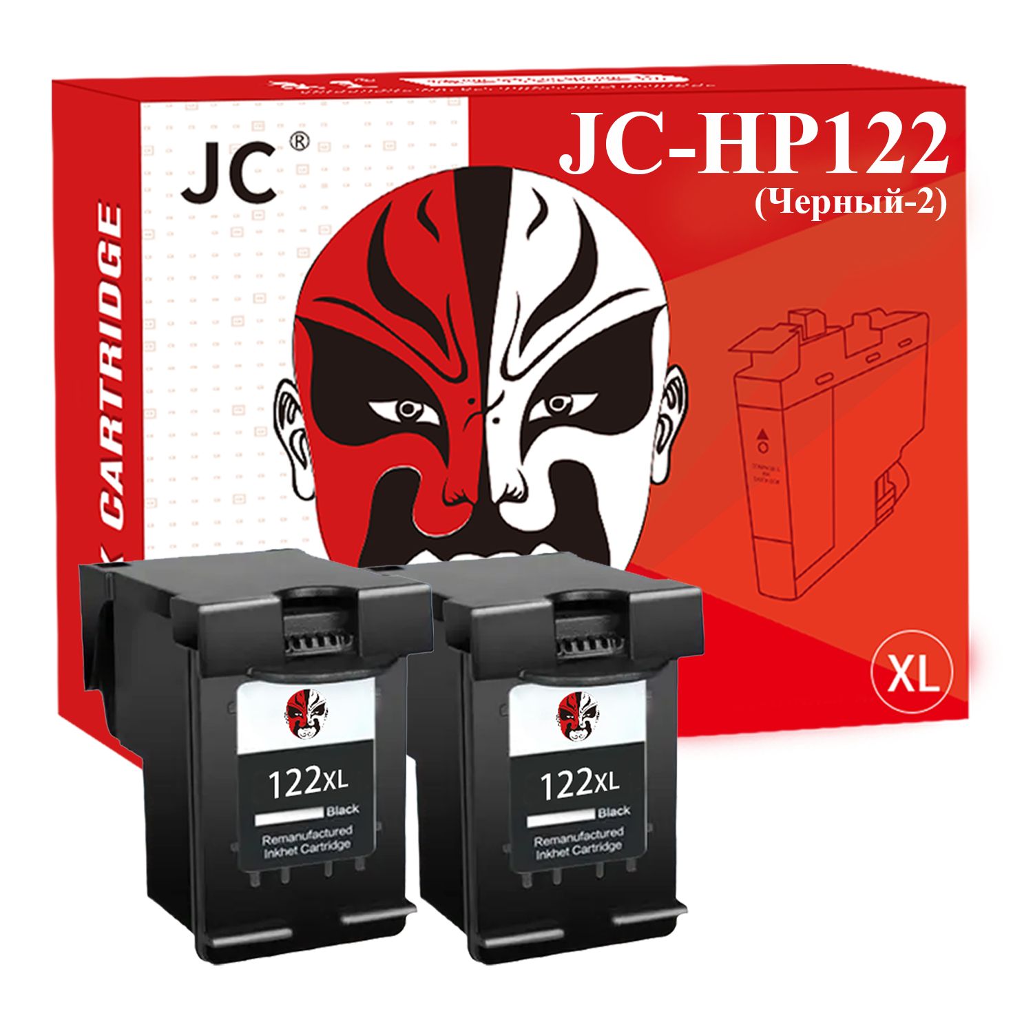 ЗаменакартриджJC122XLдляHP122/HP2050/HP122XLдляпринтеровDeskjet100010501050A1510200020503000(2/Черный)