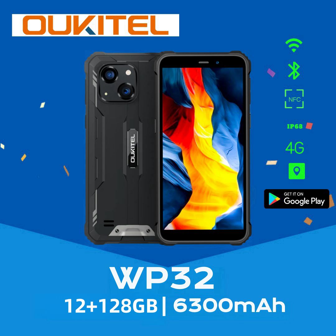 OukitelСмартфонWP32МироваяверсияподдерживаетрусскоязычныесистемыGlobal,ПоддержкаGooglePlayEU12/128ГБ,серый