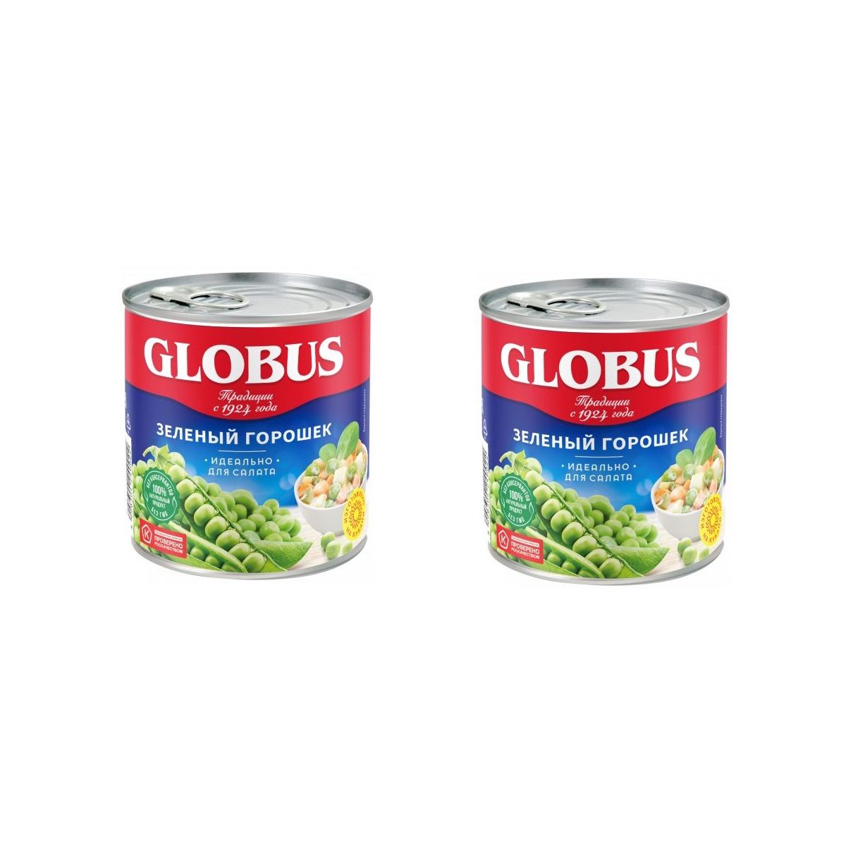 Globus Горошек зеленый, 425 мл, 2 шт