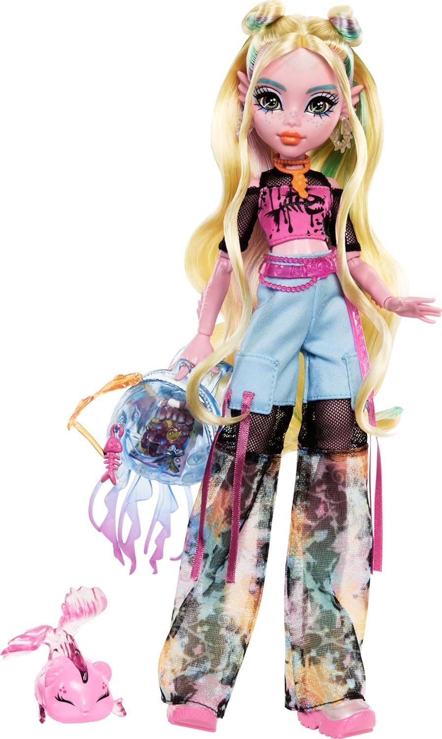 MonsterHighLagoonaBlueDollinMeshTeeandCargoPants-КуклаМонстрХайЛагунаБлювбрюкахкаргосрюкзаком