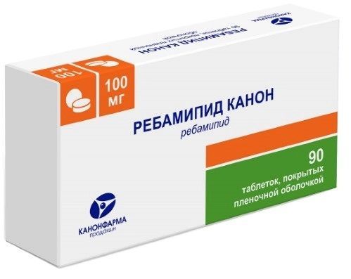 Ребамипид Канон, таблетки, покрытые пленочной оболочкой 100 мг, 90 шт.