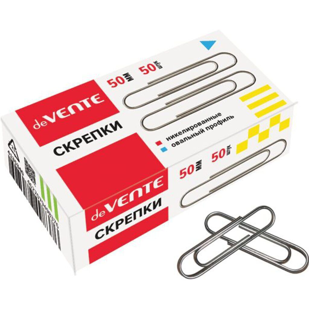 Скрепки 50 мм attache. В карт. Скрепка 50 мм оцинкованные гофрированные. Attache economy (44 штуки). , оцинков.