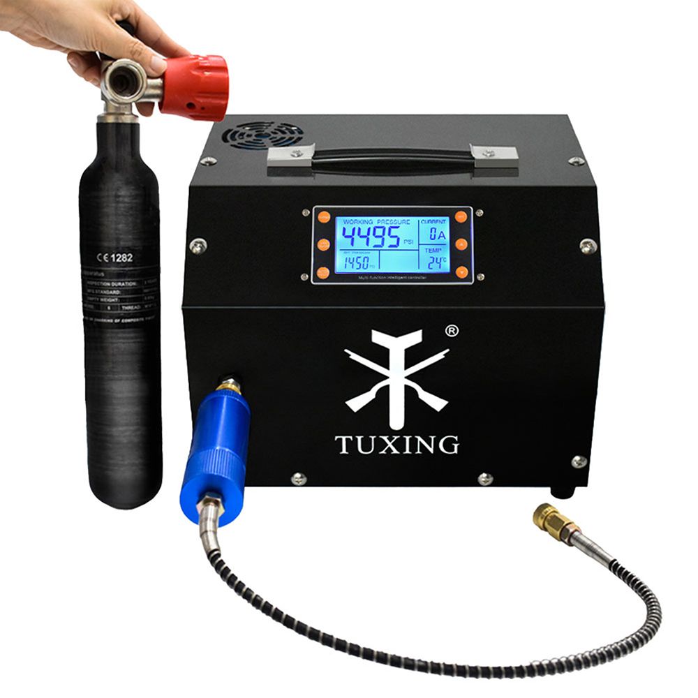 TUXING TXET063 Bоздушный Kомпрессор pcp высокого давления насос 300Bar 4500psi Автоматическая остановка ЖК-дисплей для охоты, дайвинг, pcp винтовка