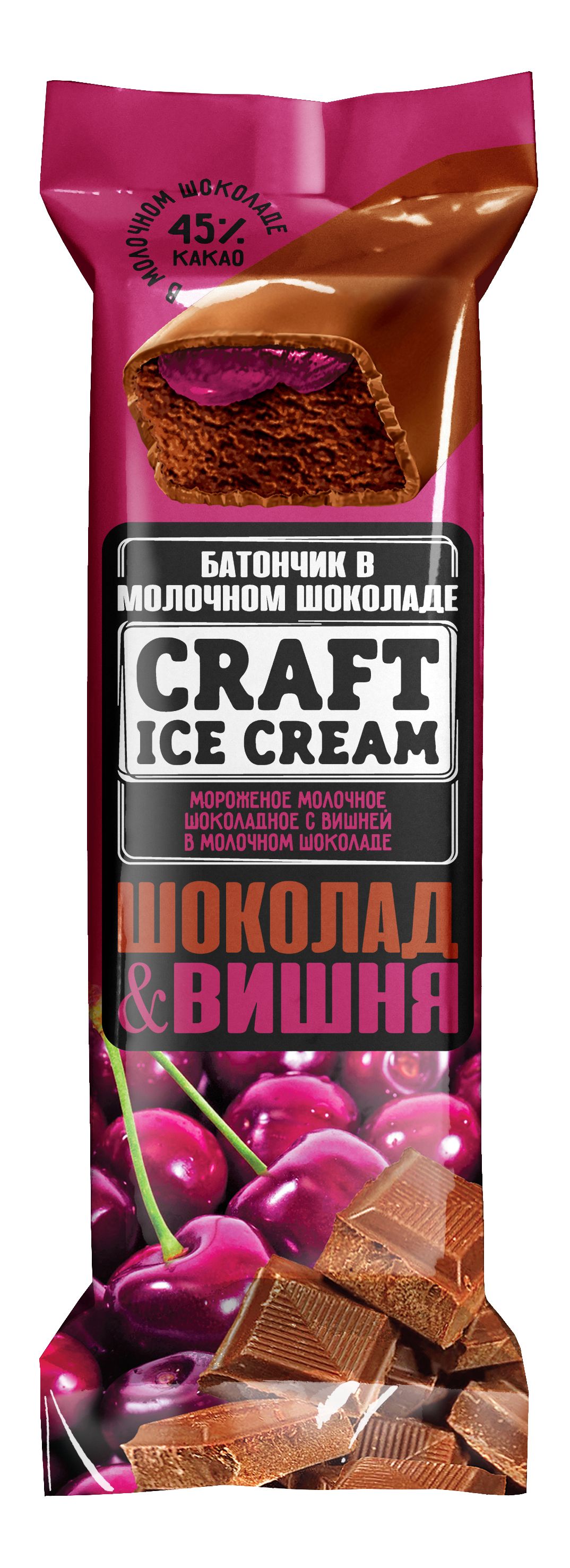 Мороженое - батончик Шоколад - вишня CRAFT, 80 г