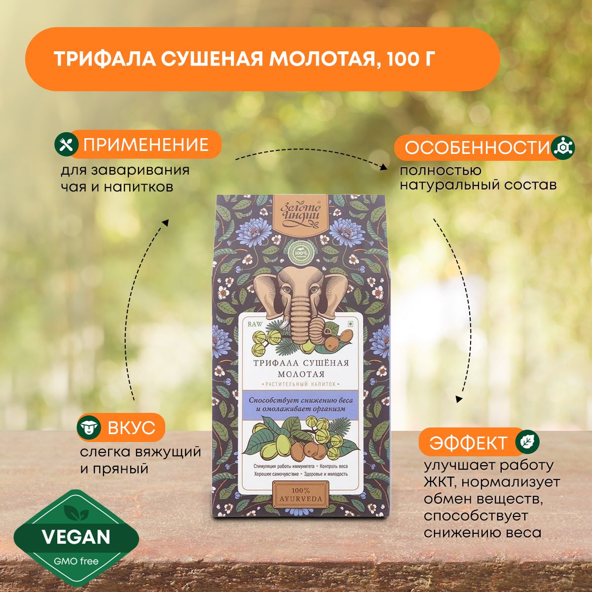 Трифала сушеная молотая (Triphala Fruit Powder) для наружного и внутреннего  применения, 100г - купить с доставкой по выгодным ценам в интернет-магазине  OZON (1047786201)