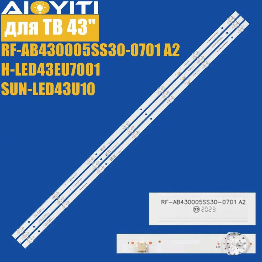 3шт.ПодсветкаRF-AB430005SS30-0701A2дляH-LED43EU7001SUN-LED43U10