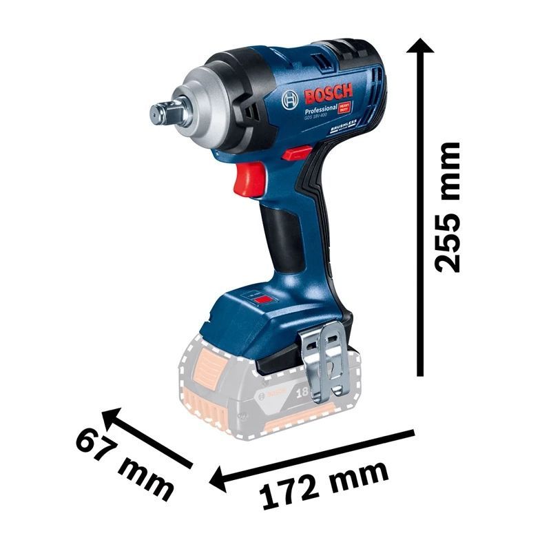 BoschToolsGDS18v-400,квадрат1/2",бесщеточныйдвигатель,400Нм.