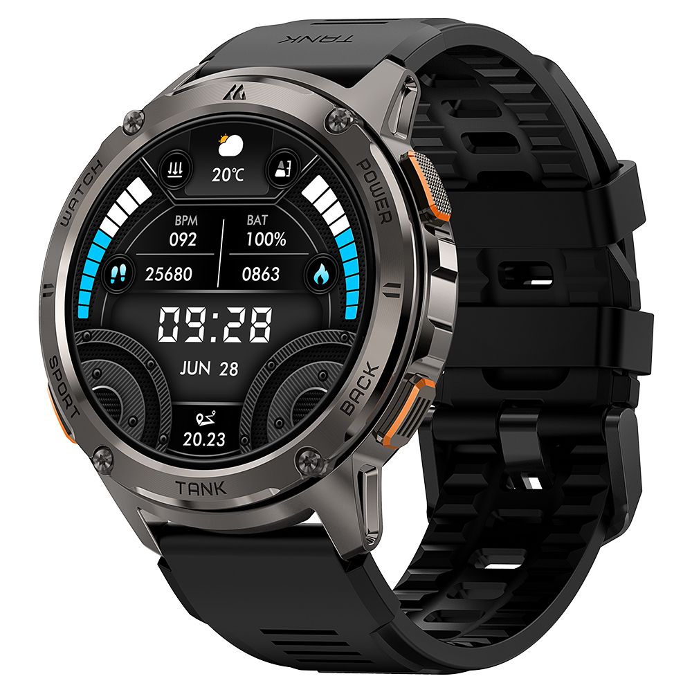 Kospet Умные часы 2024 новые TANK T3 Smart watches для мужчин военные часы жесткий 1,46 "AMOLED фитнес водонепроницаемые электронные Смарт часы, 36mm, Blake