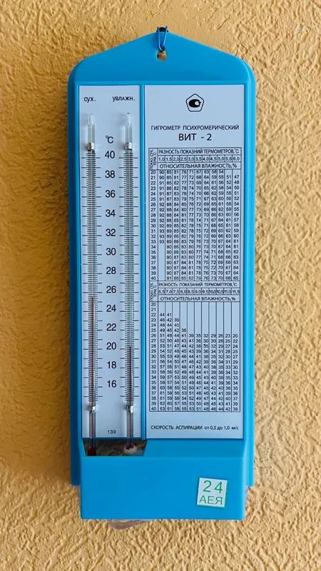 Гигрометр психрометрический ВИТ-2 (+15+40С) (Поверка июнь 2024года) Уцененный товар