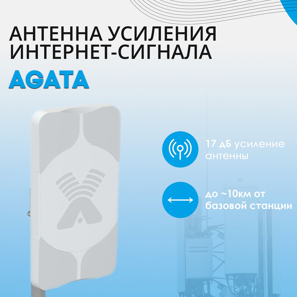 АнтеннаAGATAдляусилениясигнала3G/4Gусиление17Дб