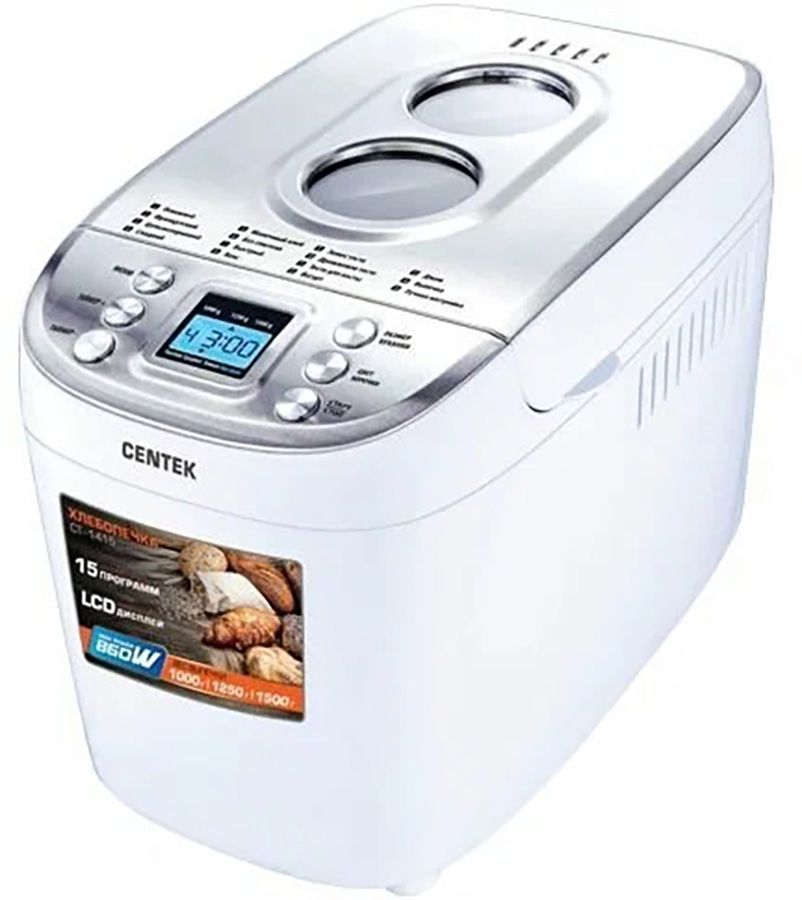 Centek Хлебопечка CT-1415 860 Вт, вес выпечки 1500 г, программ 15