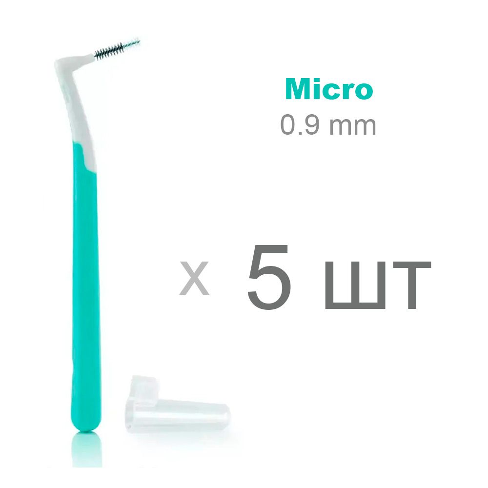 Межзубные ершики Interprox Plus Micro 0.9mm, 5шт, бирюзовые