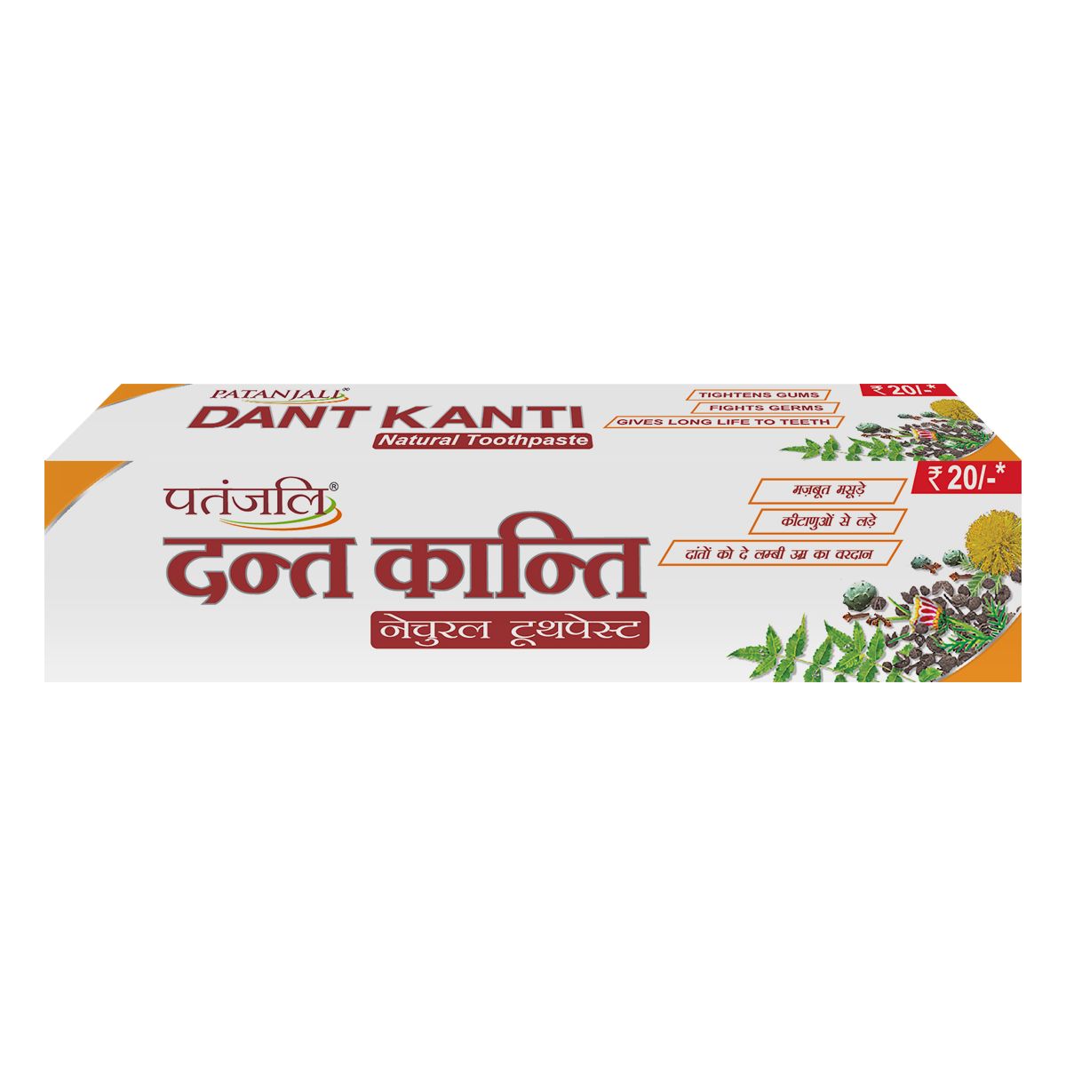 Dant Kanti NATURAL TOOTHPASTE, Patanjali (ДАНТ КАНТИ, Натуральная аюрведическая зубная паста, Патанджали), 40 г.