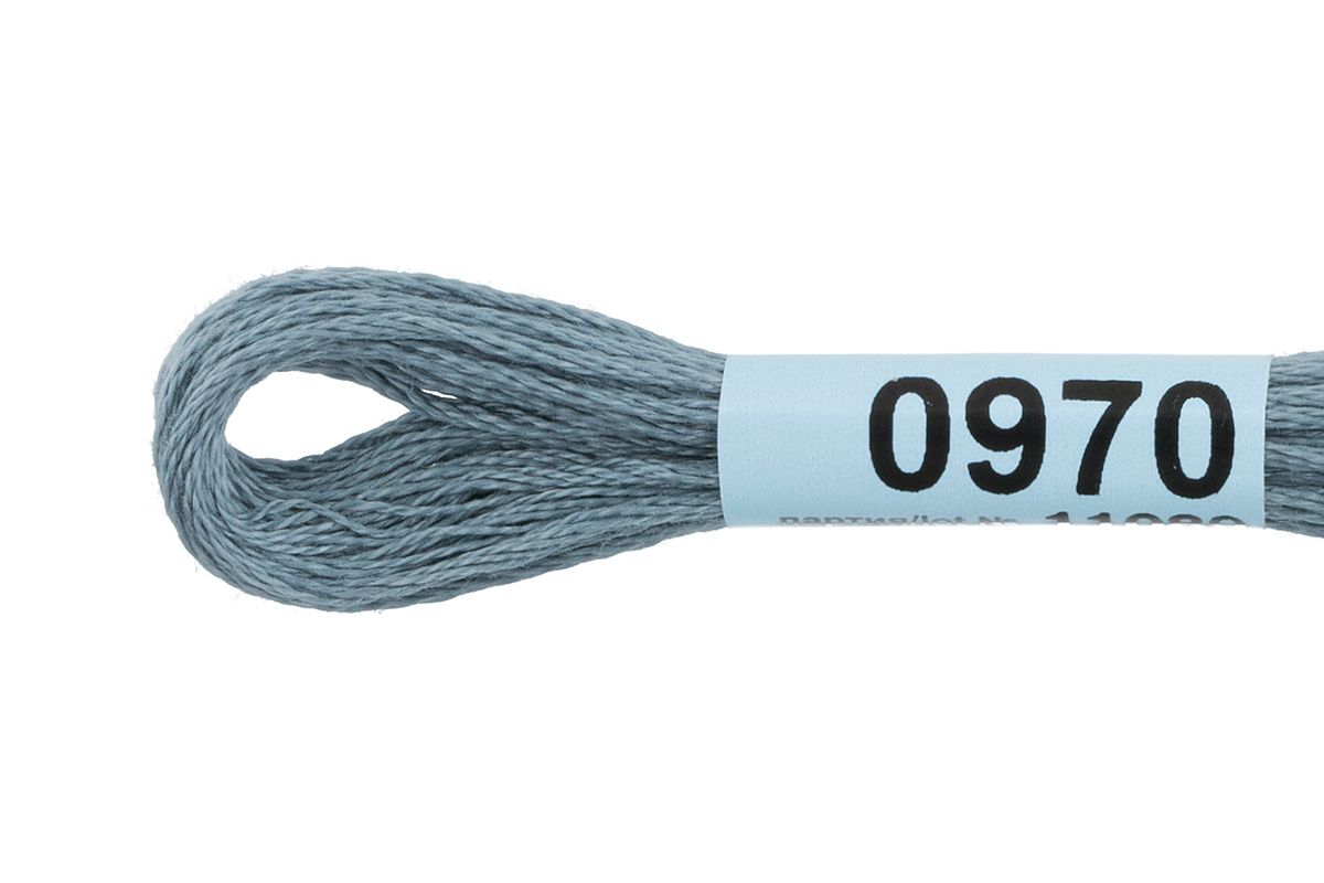 Мулине GAMMA нитки для вышивания 4 шт. по 8 м., 0970 серый