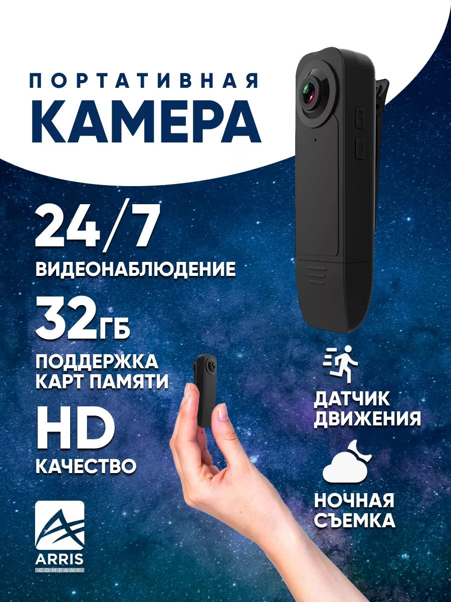 Камера видеонаблюдения скрытая беспроводная мини IP