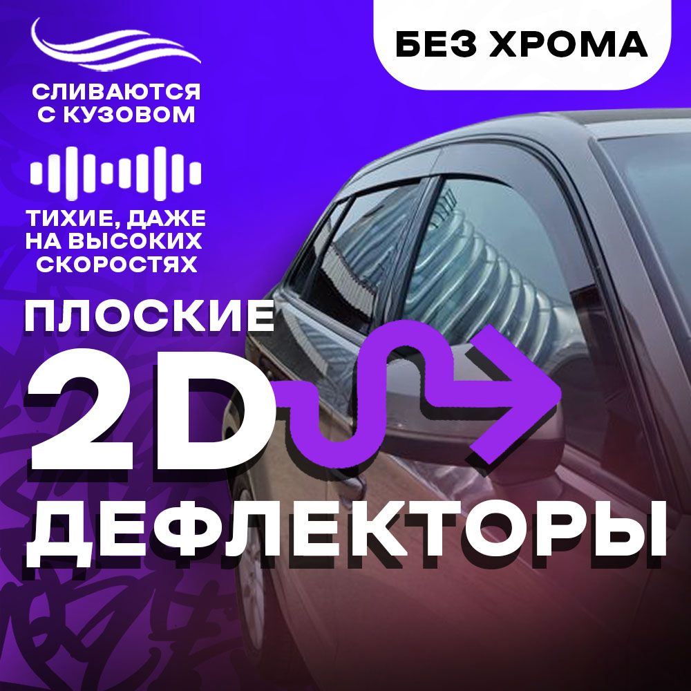 Тюнинг дефлекторы для окон Geely Monjaro (2021-н.в) Ветровики на Джили Монджаро. 2d дефлекторы комплект 6 шт.