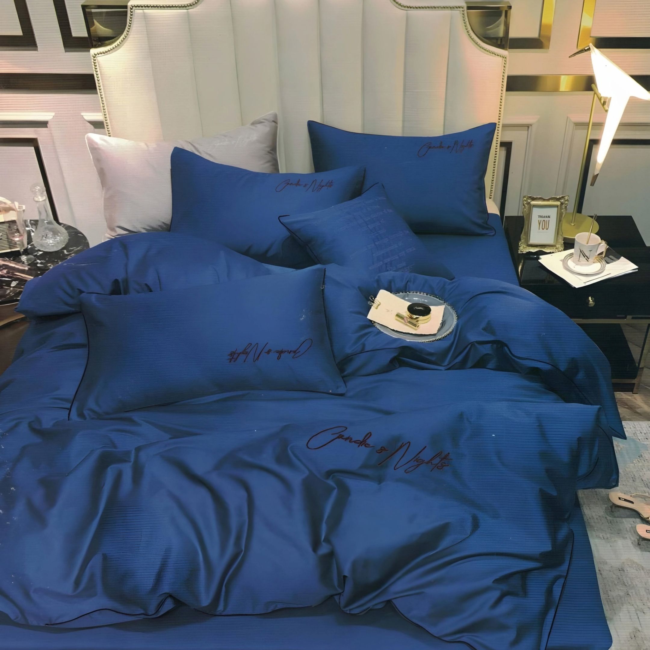 Сеть Модуль Комплект постельного белья, Хлопок, Сатин, Полуторный, наволочки 70x70