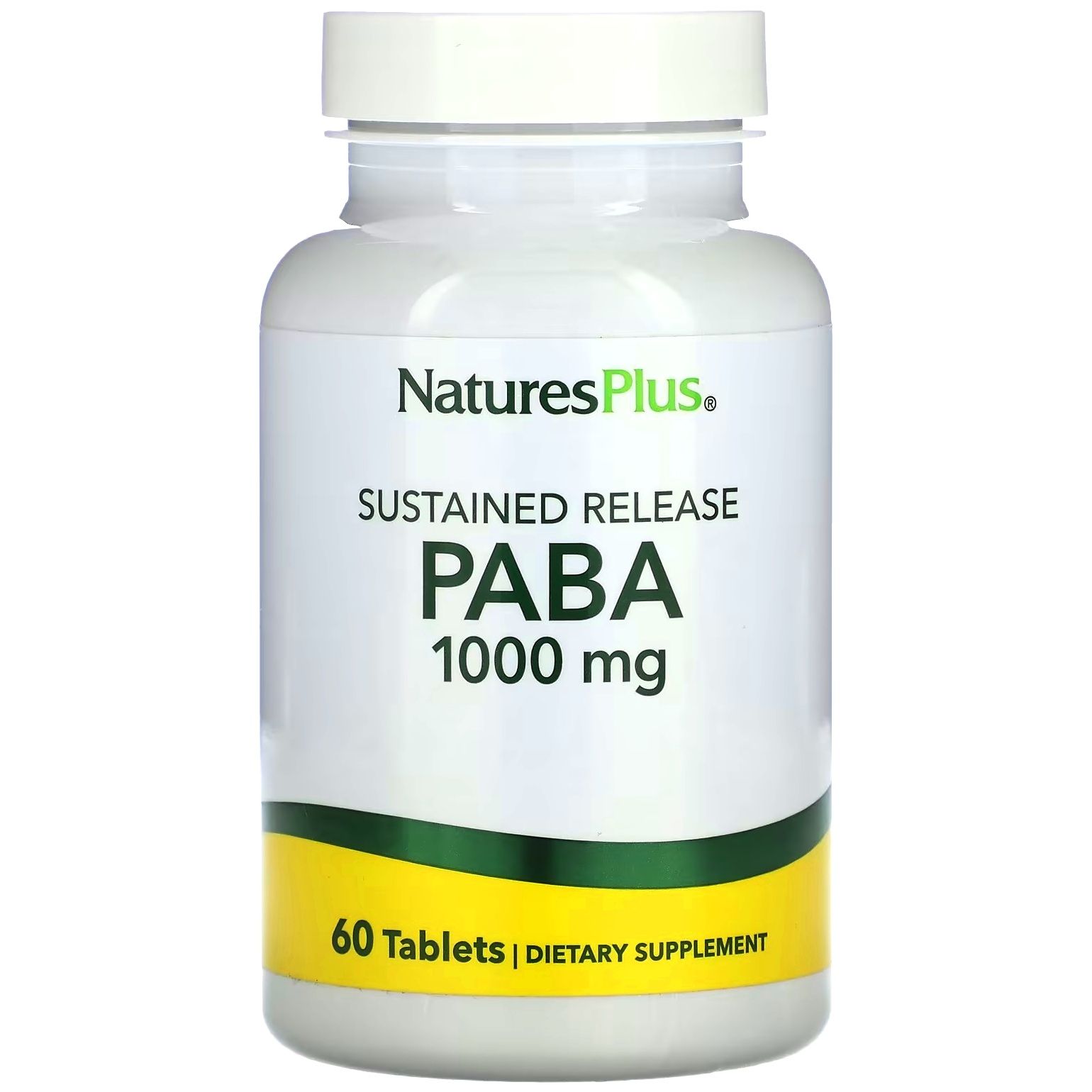 NaturesPlusPABA1000mg60SustainedReleasetabs/ПАБК(Пара-Аминобензойнаякислота)1000мг60таблетоксзамедленнымвысвобождениемNaturesPlusСША/ВитаминВ10.Мощныйантиоксидант