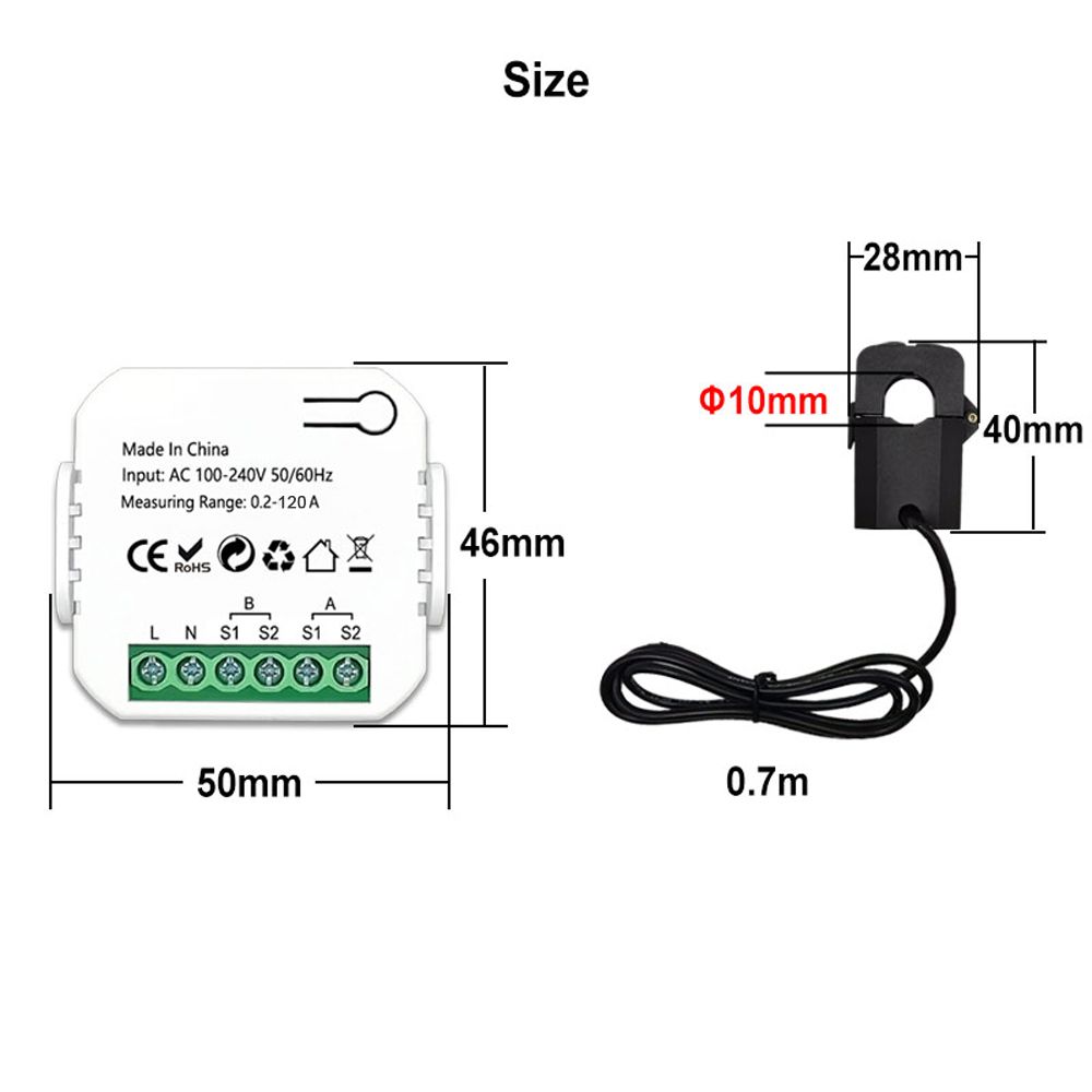 Tuya WiFi Energy Switch Многофункциональный измеритель напряжения и тока, приложение для м