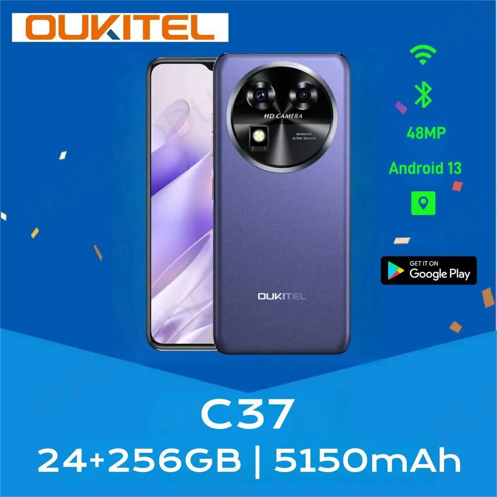 OukitelСмартфонOukitelC37Global24/256ГБ,фиолетовый