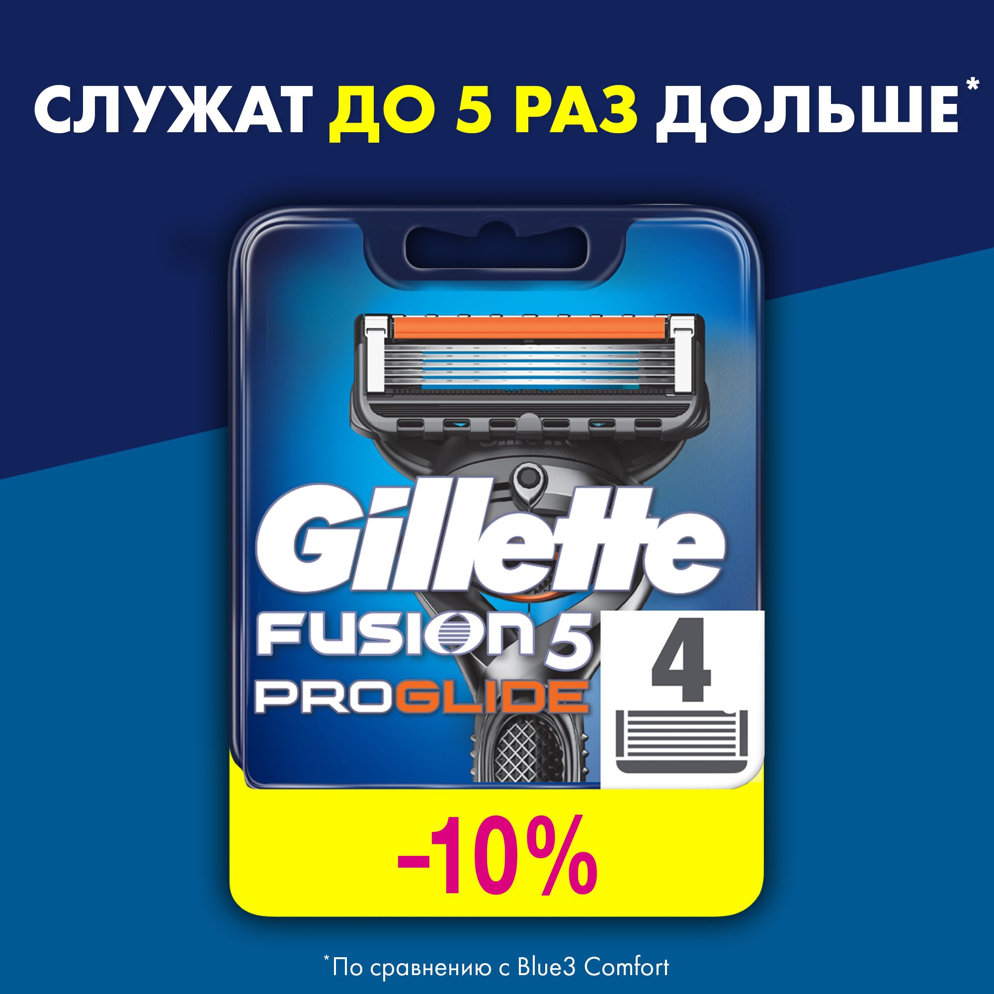 Сменные кассеты для бритья Gillette Fusion5 ProGlide, 4 шт