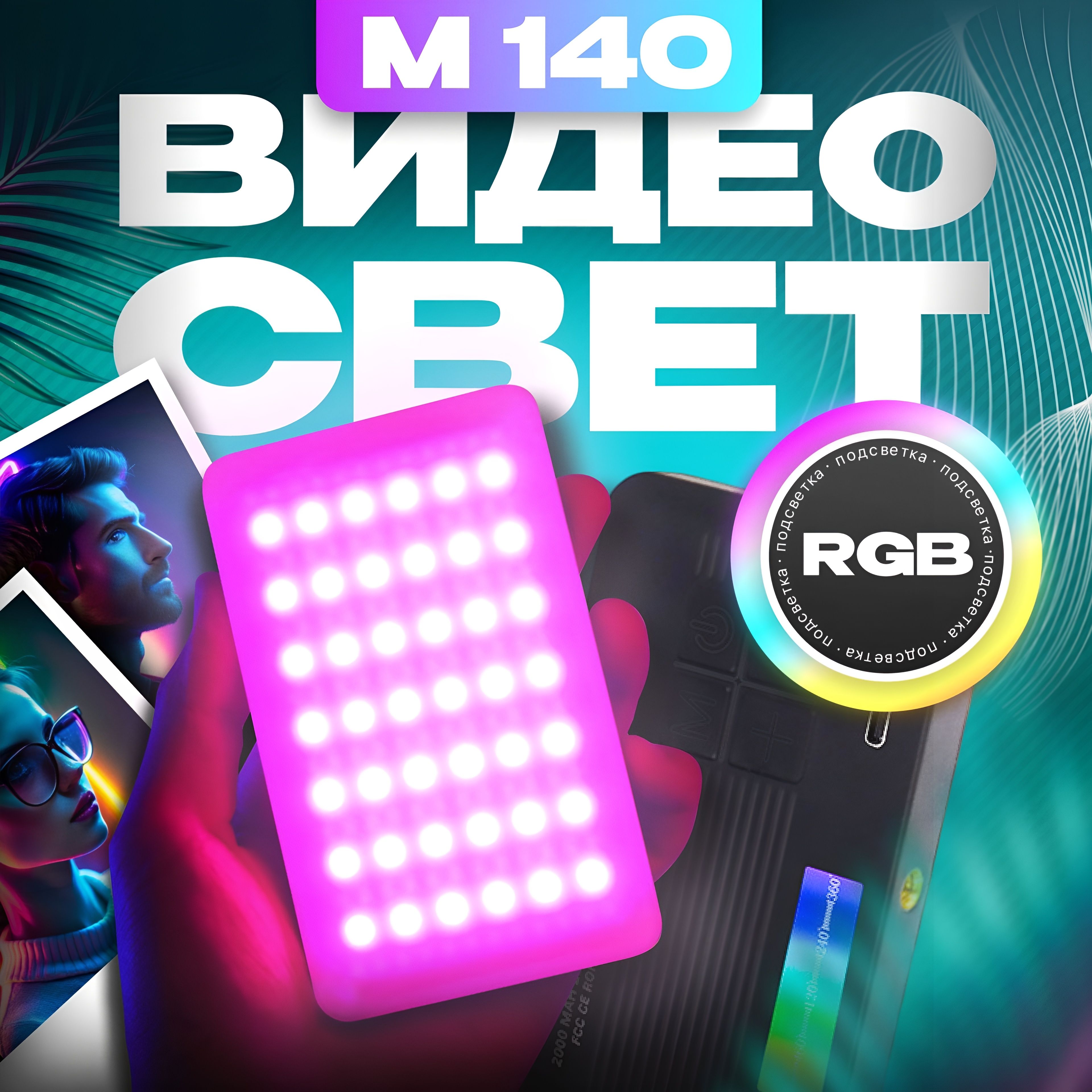 Видеосвет, свет для съемки фото и видео, Jingxin М140 RGB