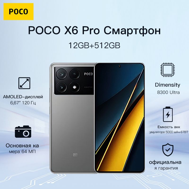 XiaomiСмартфонX6Pro5GEU12/512ГБ,серый