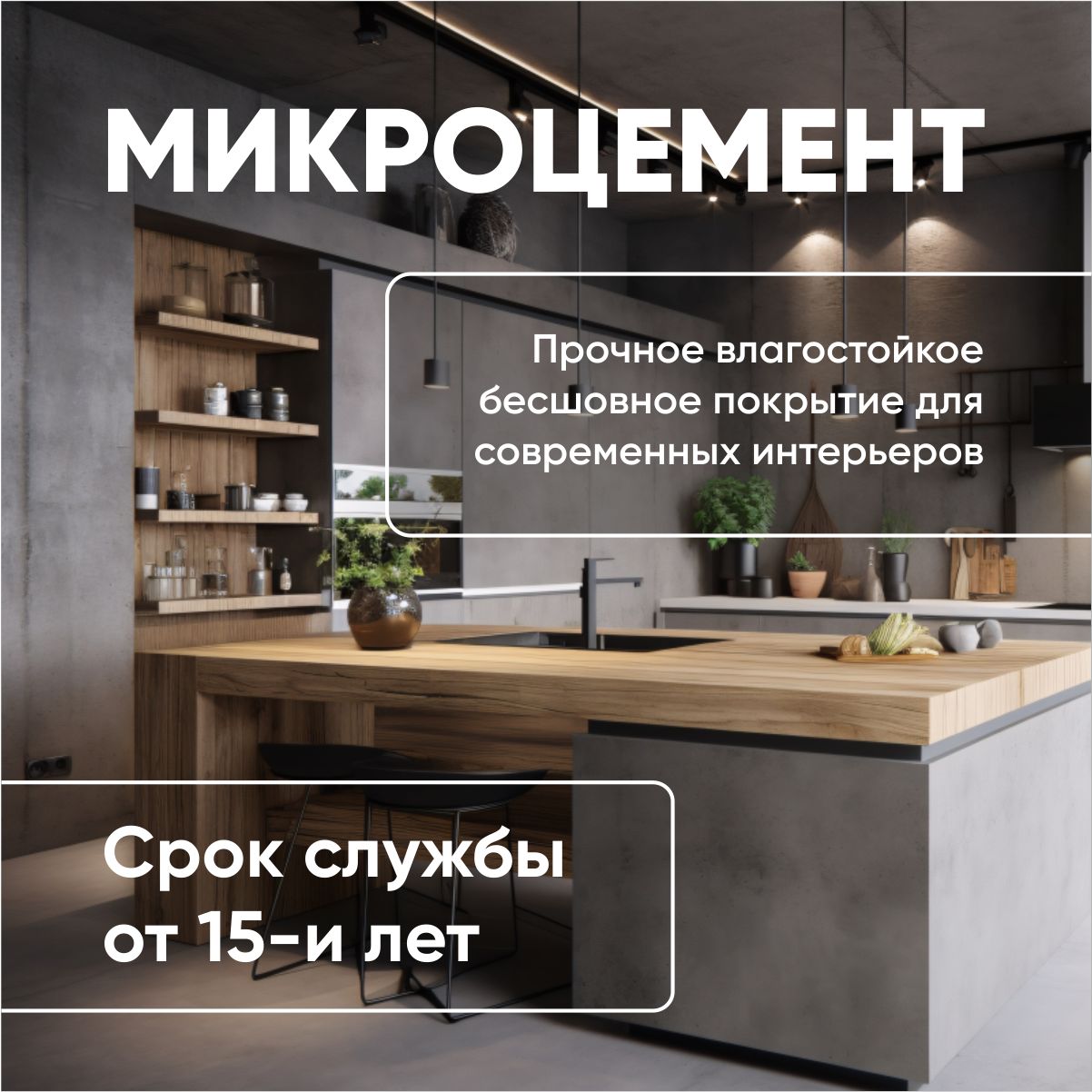 Микроцемент, 10 кг, декоративная штукатурка