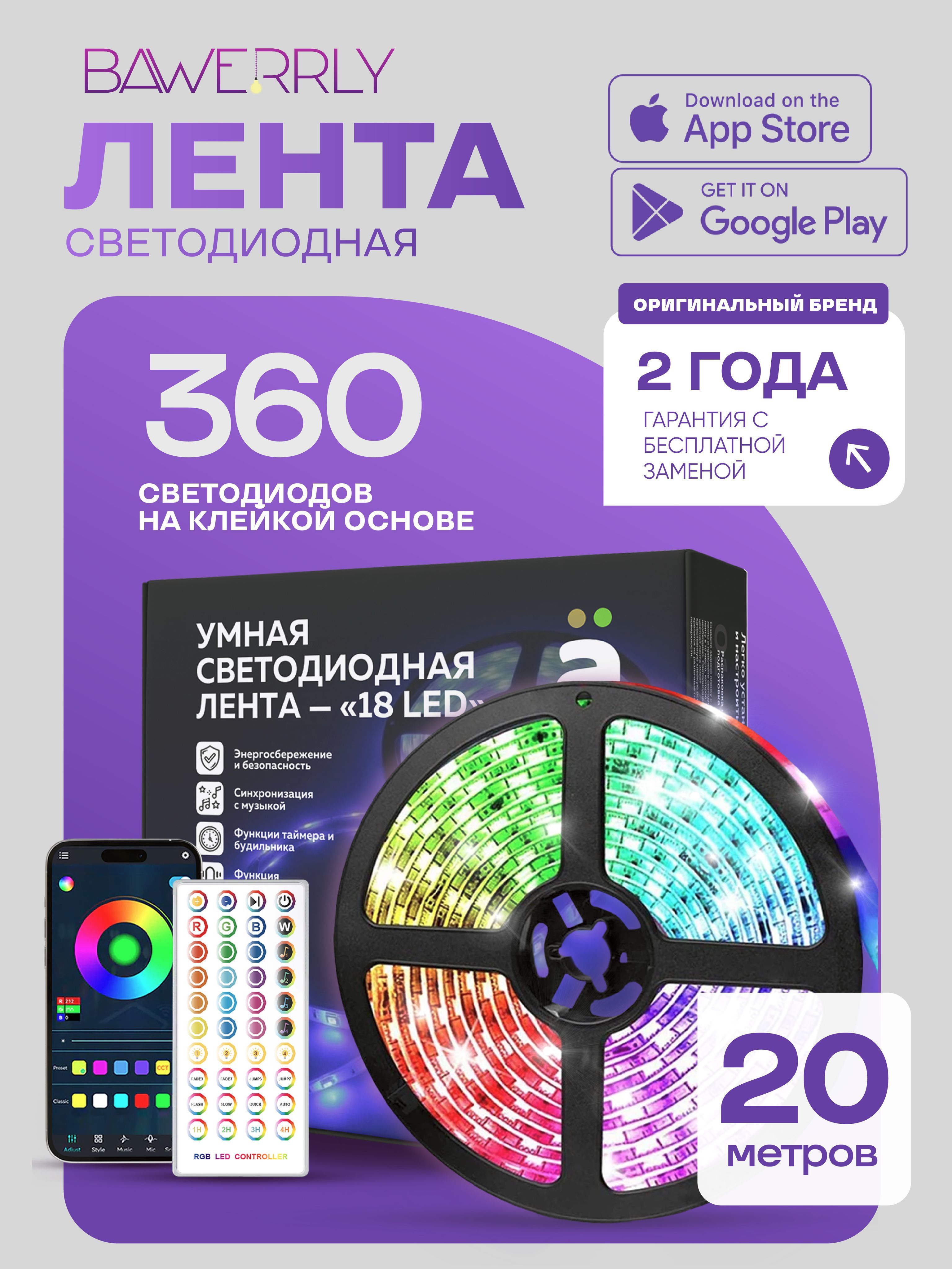 Светодиодная лента RGB 20 метров