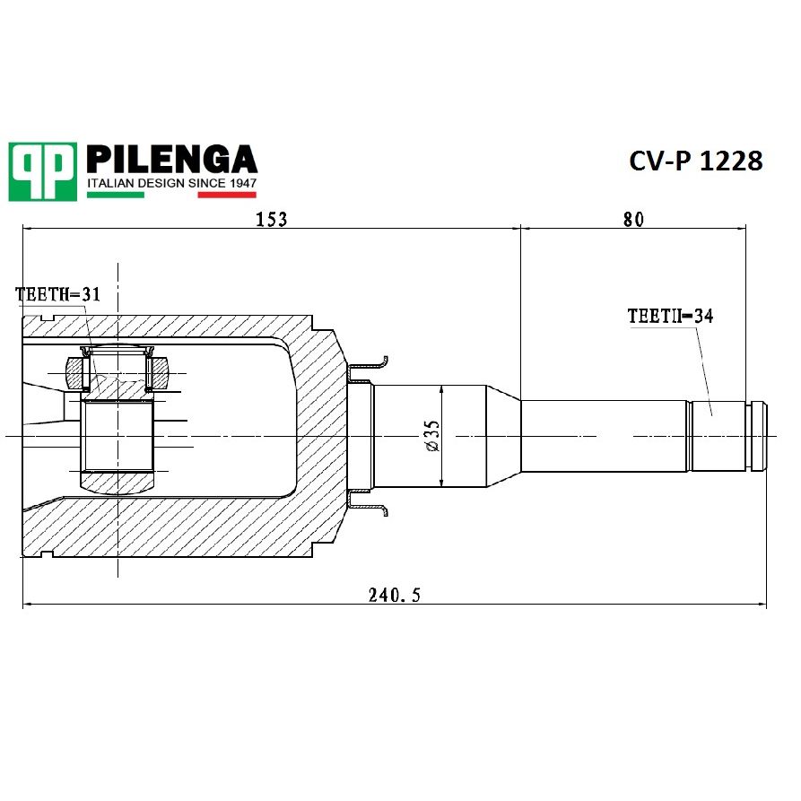 ШРУС Chevrolet Cruze 09- 1.8 MT/AT внутренний левый Pilenga CVP1228