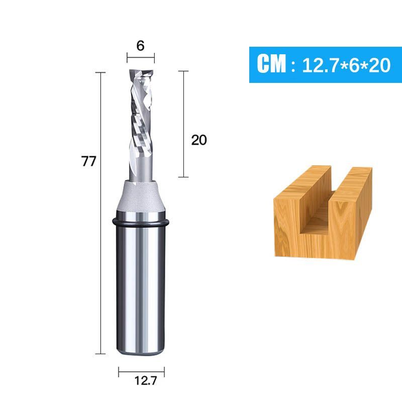 Фреза компрессионная двухзаходная 6x20x78 мм; S12 мм; по ЛДСП/ фанере для ЧПУ