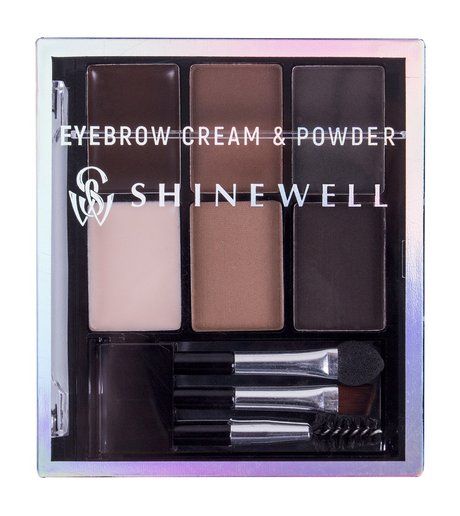 SHINEWELL Универсальный набор для стилизации бровей Eyebrow Cream and Powder, 7,2 г, набор №3/1