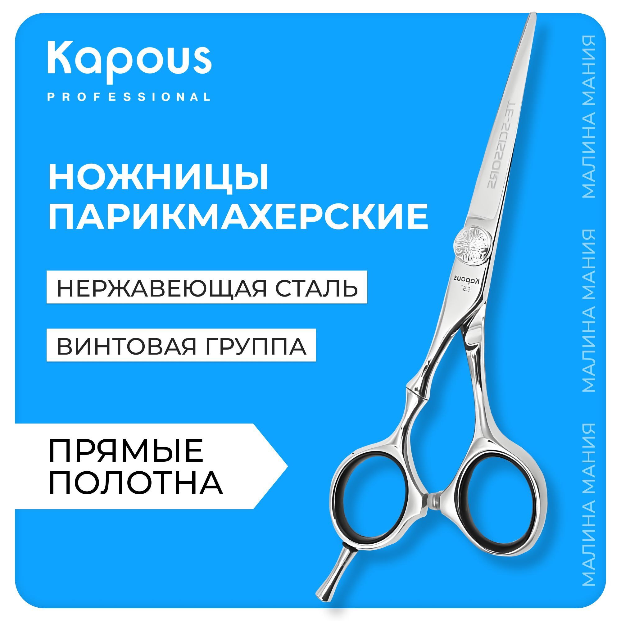 KAPOUS Ножницы парикмахерские TE-SCISSORS прямые 5,5 модель СК23/5,5