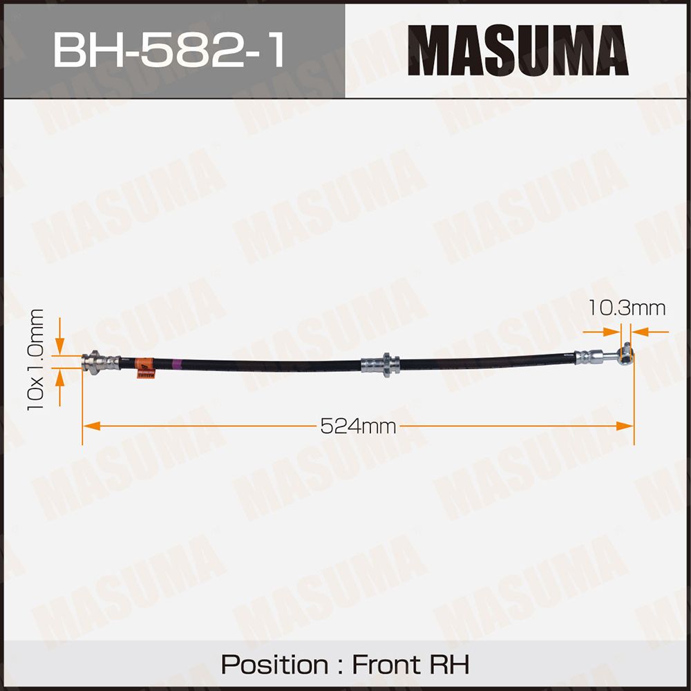 Шланг тормозной Nissan Teana (J32) 08-12 передний MASUMA правый MASUMA BH-582-1