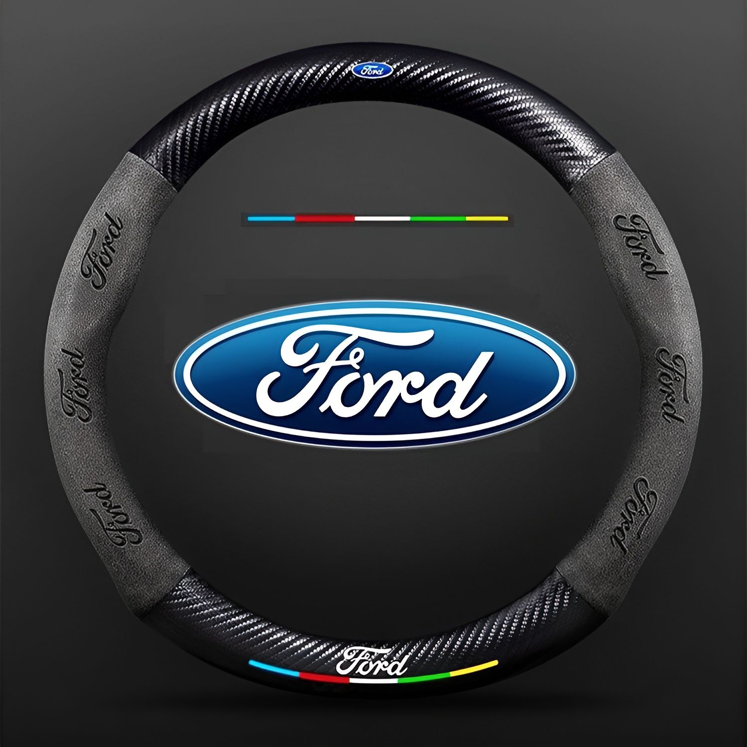 Оплетка на руль FORD спортивный чехол на руль автомобиля под карбон / Форд Focus, Fusion, Mondeo, Explorer, Kuga; Fiesta и др. ( Форма Круглый - Размер М ) Диаметр 37 38 39 см купить c доставкой на OZON по низкой цене (1754157650)