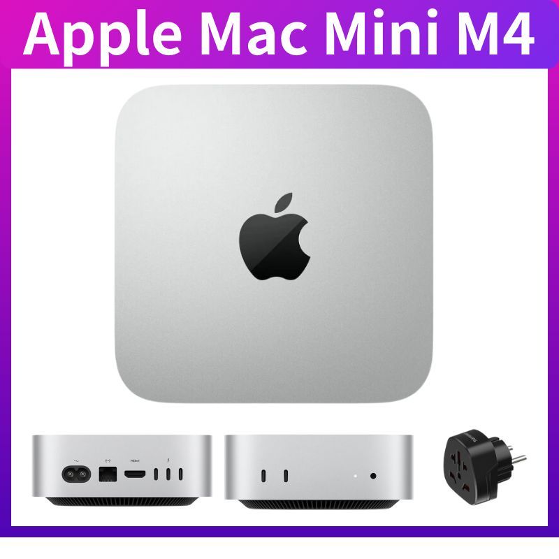 AppleМини-ПКMINI-M4-16+512(AppleM4,RAM16ГБ,SSD256ГБ,AppleM4,macOS),серебристый