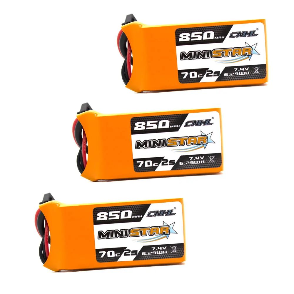 3 шт. CNHL Lipo аккумулятор 2S 650 мАч 850 мАч 7,4 В 70C с XT30