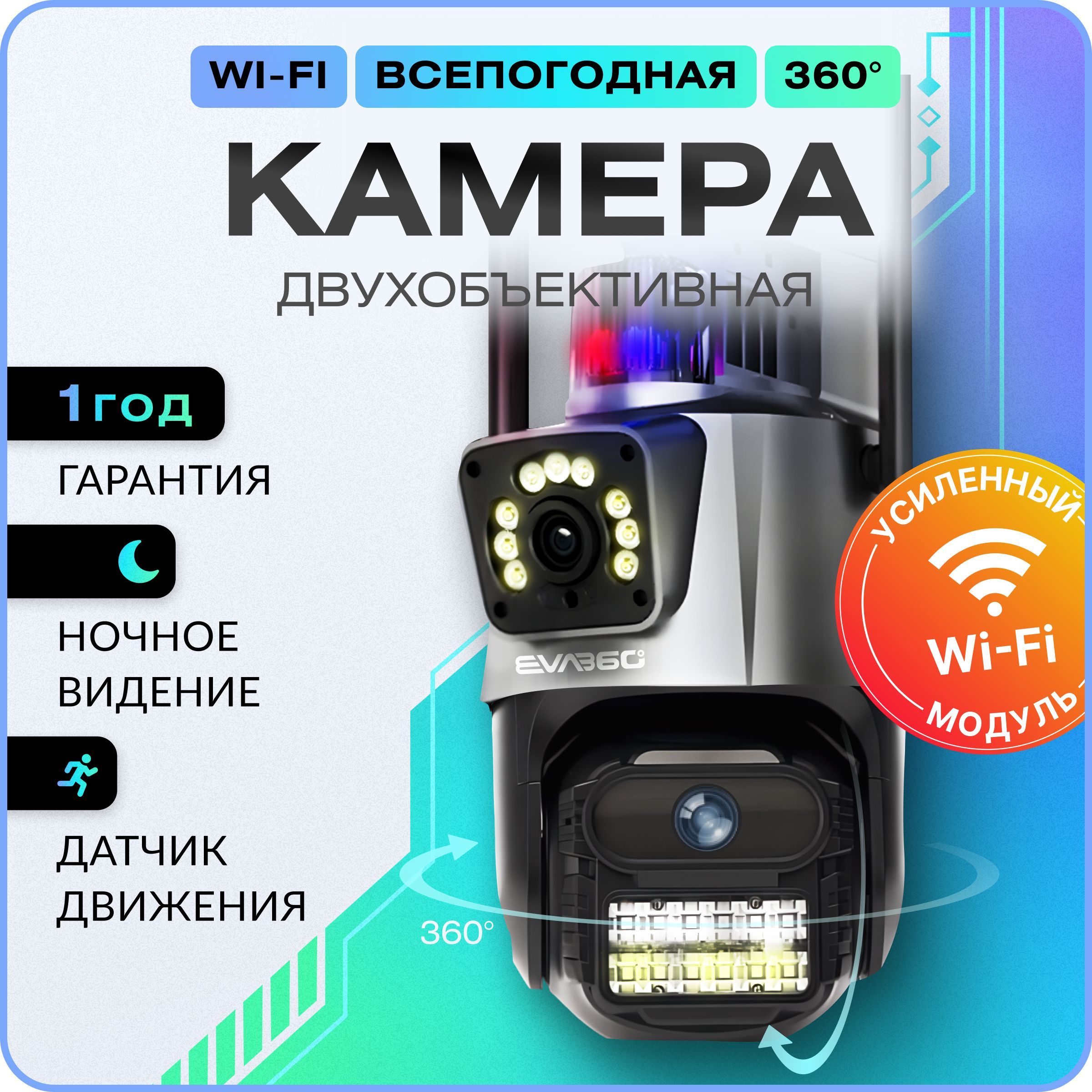 Камера видеонаблюдения уличная. Беспроводная IP видеокамера с сим картой для дома с датчиком движения и двухсторонней связью,