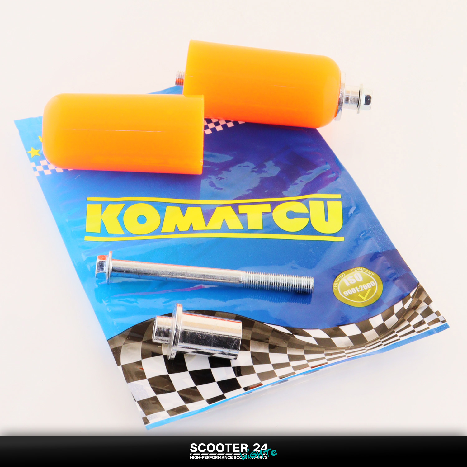 Отбойник двигателя / рамы защита для мотоцикла боковая (оранжевые) "KOMATCU" слайдер для клетки