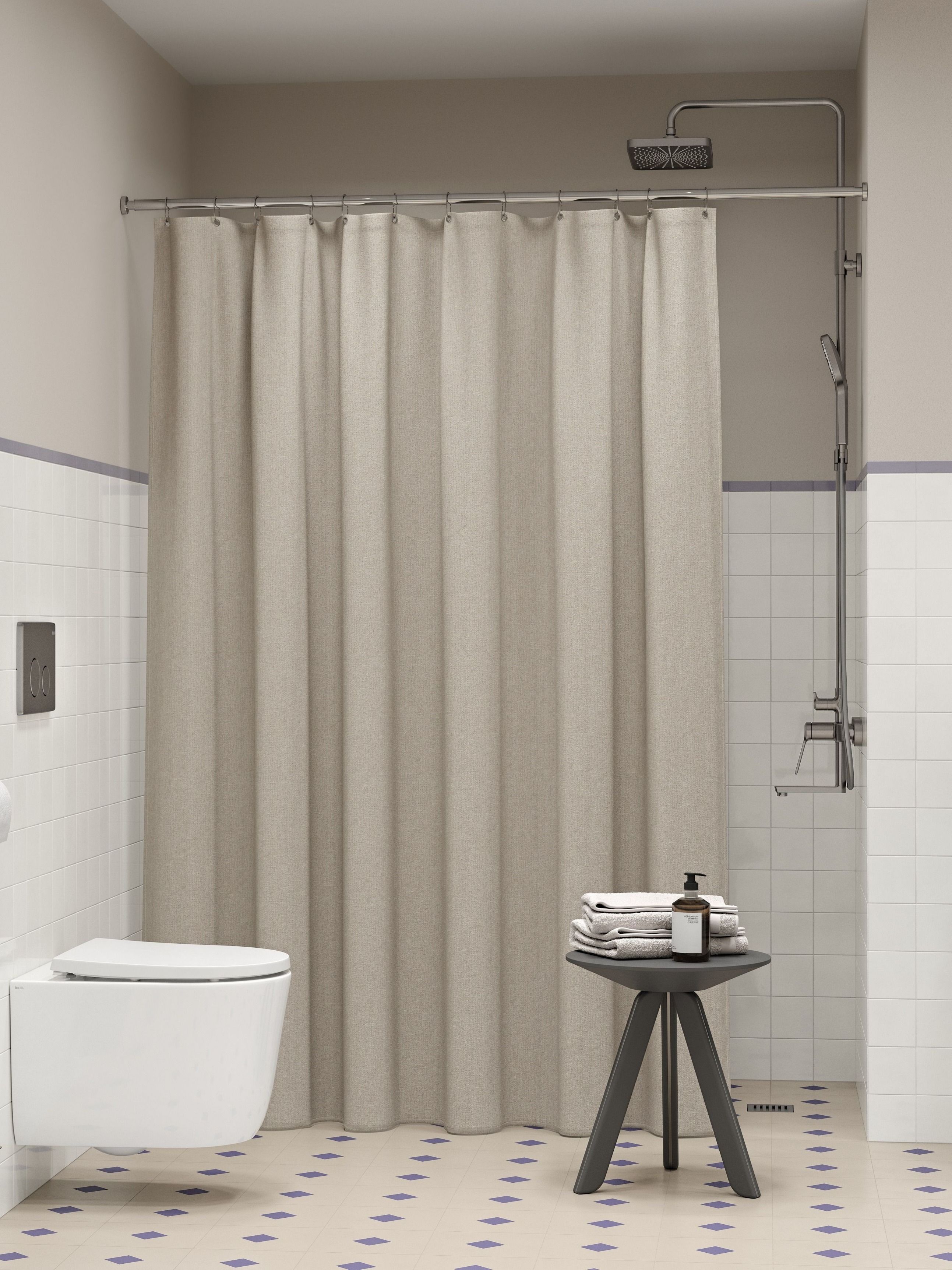 Фото товара на маркетплейсе ozon Штора для ванной комнаты и душа тканевая, 180х200 см, водоотталкивающая, без колец, IDDIS, Decor, DL02P18i11