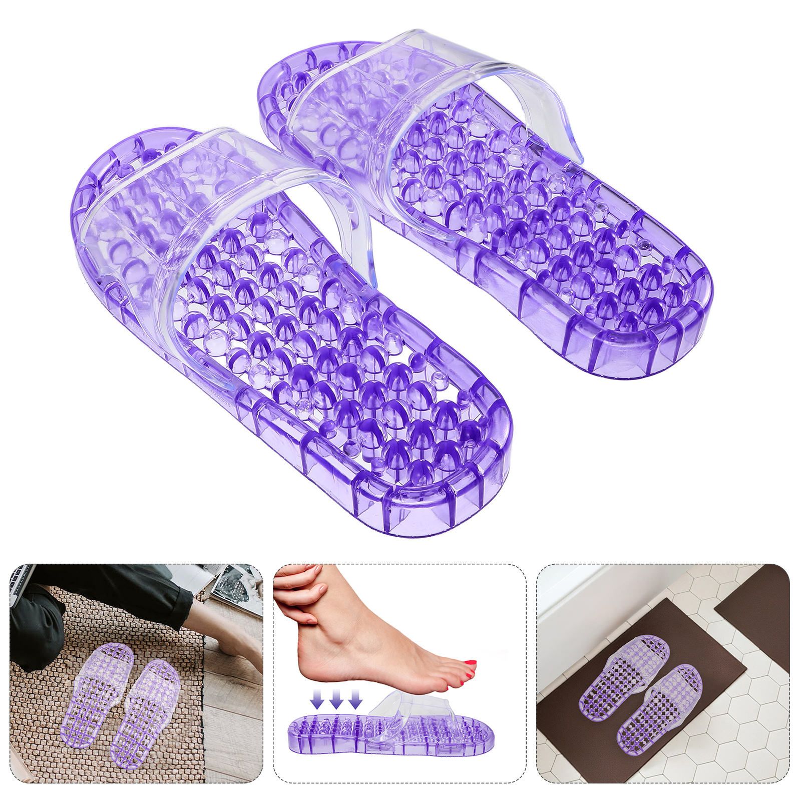 1 Пара Массажных Сланцев, Из Pvc, Для Поддержки Ног(图2)