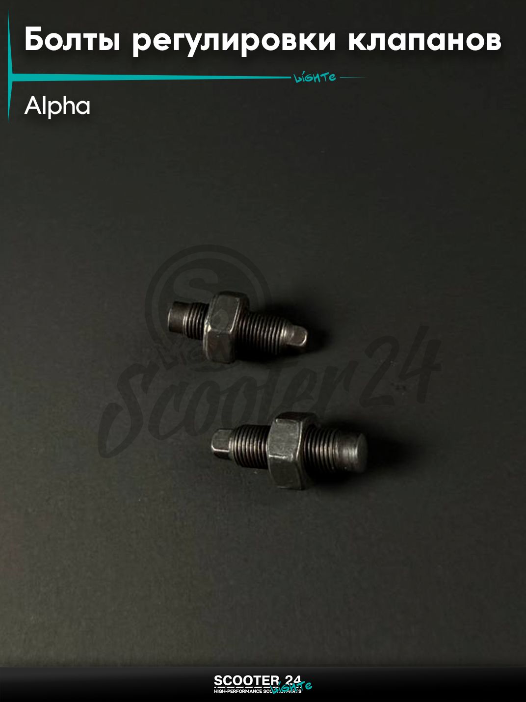 Болты регулировки клапанов с гайкой на мопед и мотоцикл ALPHA / Альфа (пара)