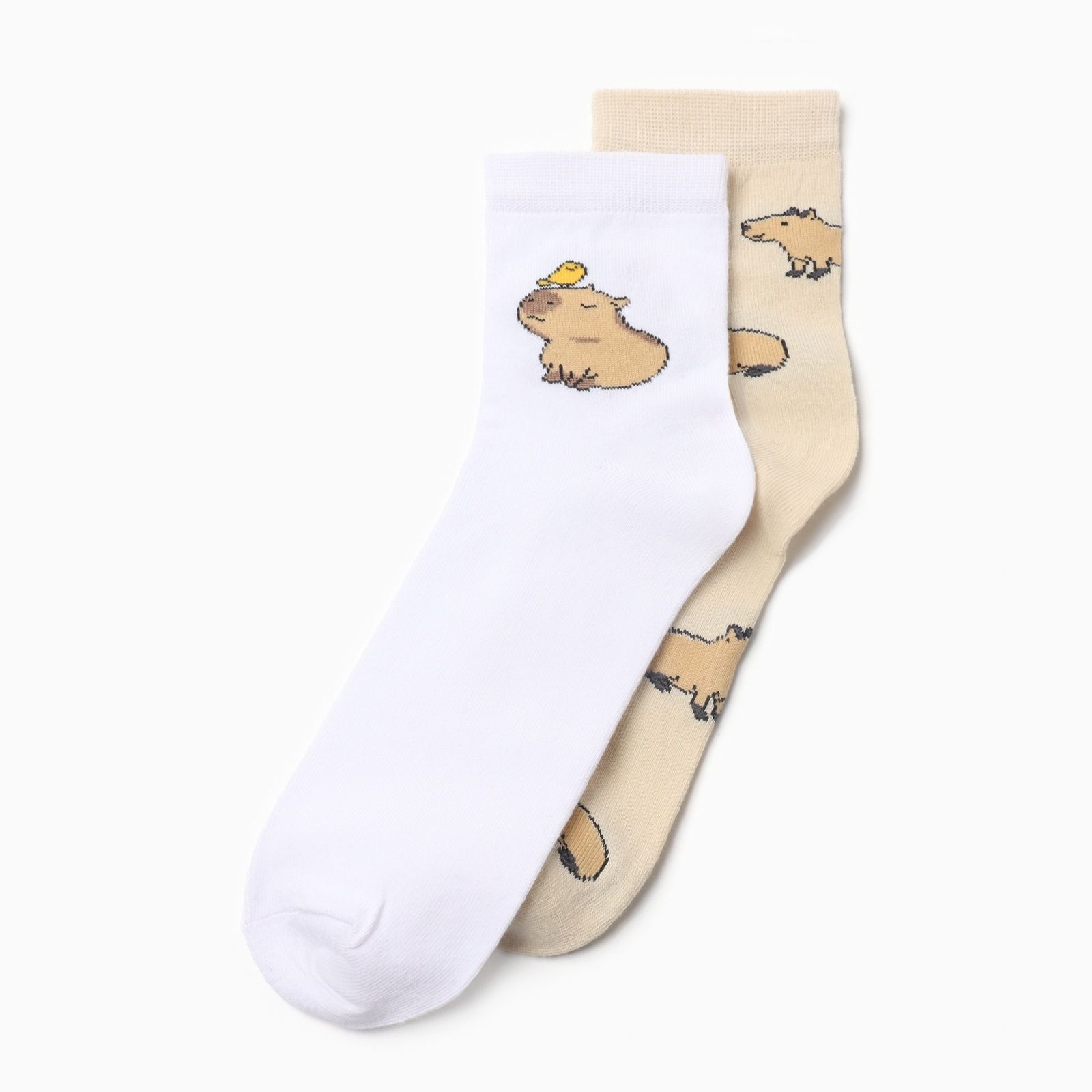 Подарочный набор на 8 марта: женские носки "Капибара", размер 36-40, 2 пары