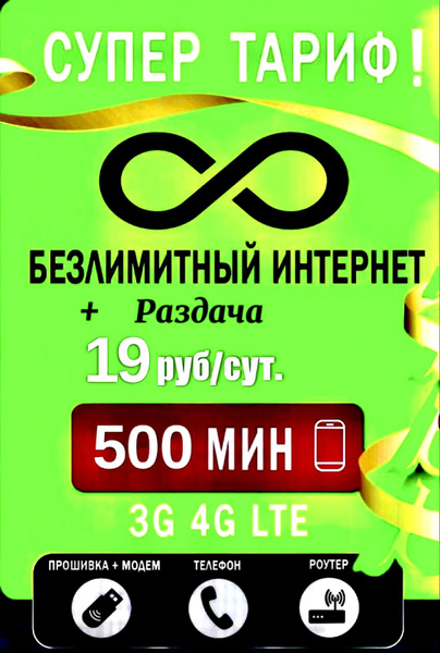 SIM-карта Безлимитный интернет/Мегафон (Вся Россия) - купить с ...