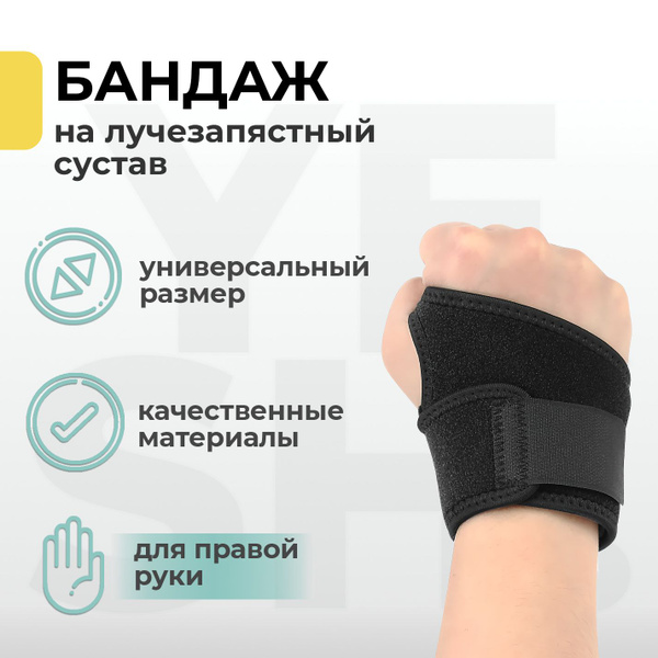 Бандаж на лучезапястный сустав на правую руку, 1 шт - купить с ...