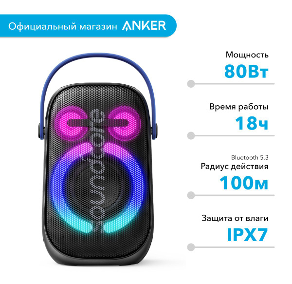 Беспроводная колонка soundcore Rave neo 2 - Black - купить по доступным ...